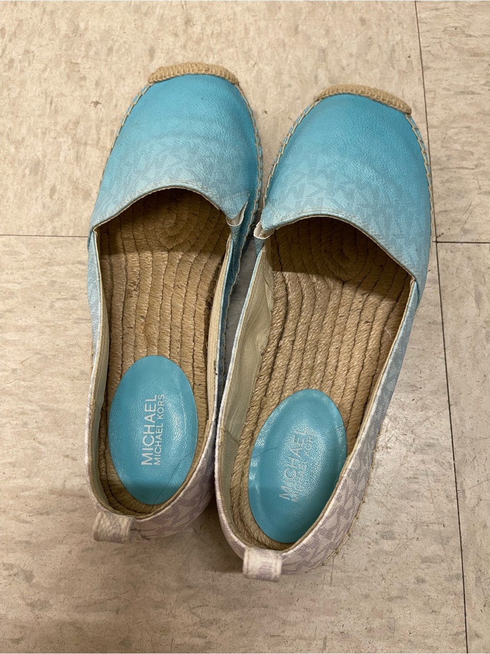 Michael Kors Light Turquoise Espadrille Slip-Ons